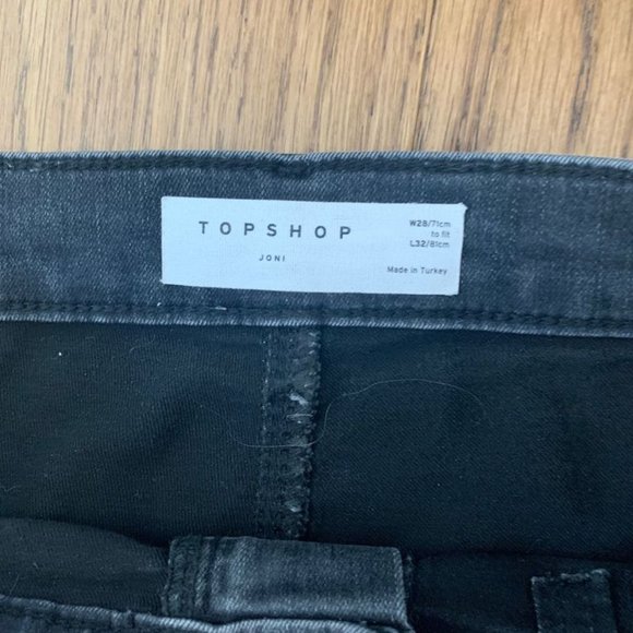 TOPSHOP Black Ripped Joni Jeans 32-Inch Leg - Picture 4 of 6